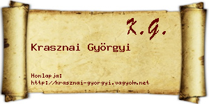 Krasznai Györgyi névjegykártya